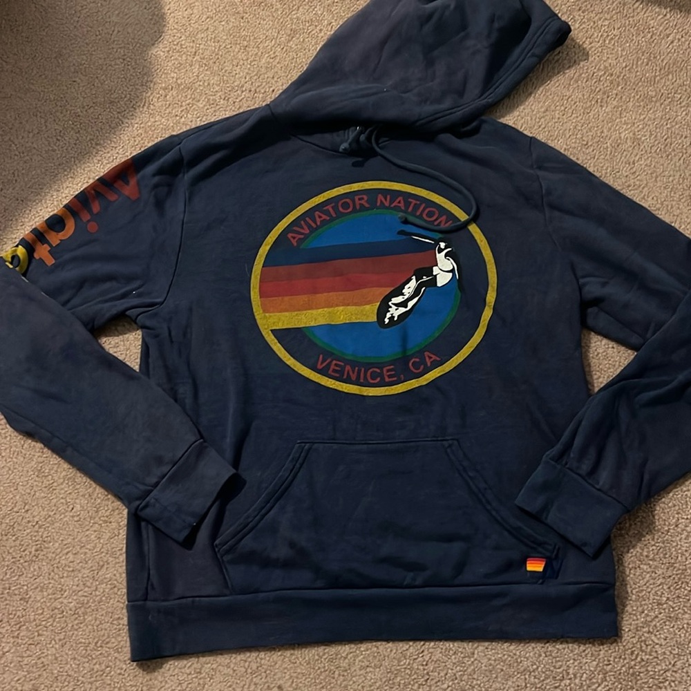 Aviator Nation navy hooded sweatshirt size XL